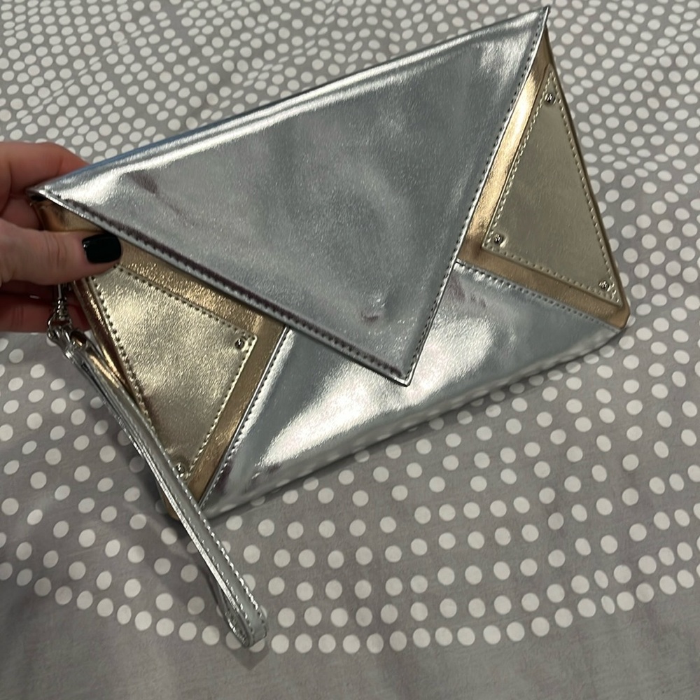 Express Metallic Silver and Good Clutch Bag
